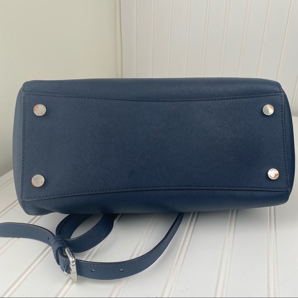 MICHAEL KORS - Ciara Navy Saffiano Leather Satchel - Picture 5 of 12